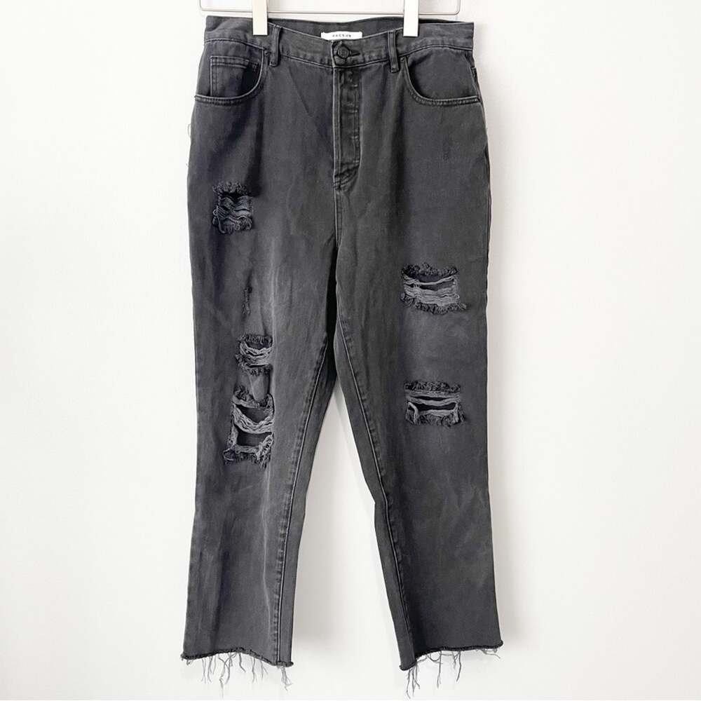 Pacsun high rise straight jeans black distressed denim size 30 ripped